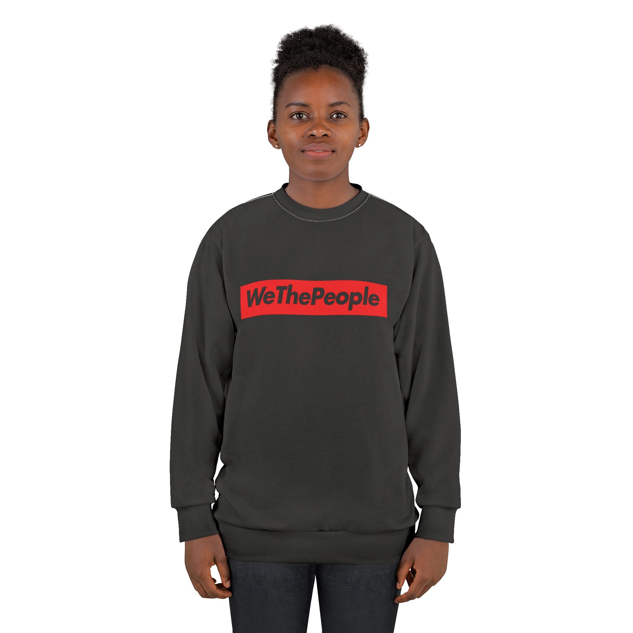WeThePeople Graphic Sweatshirt – Bold Red Box Logo Pullover