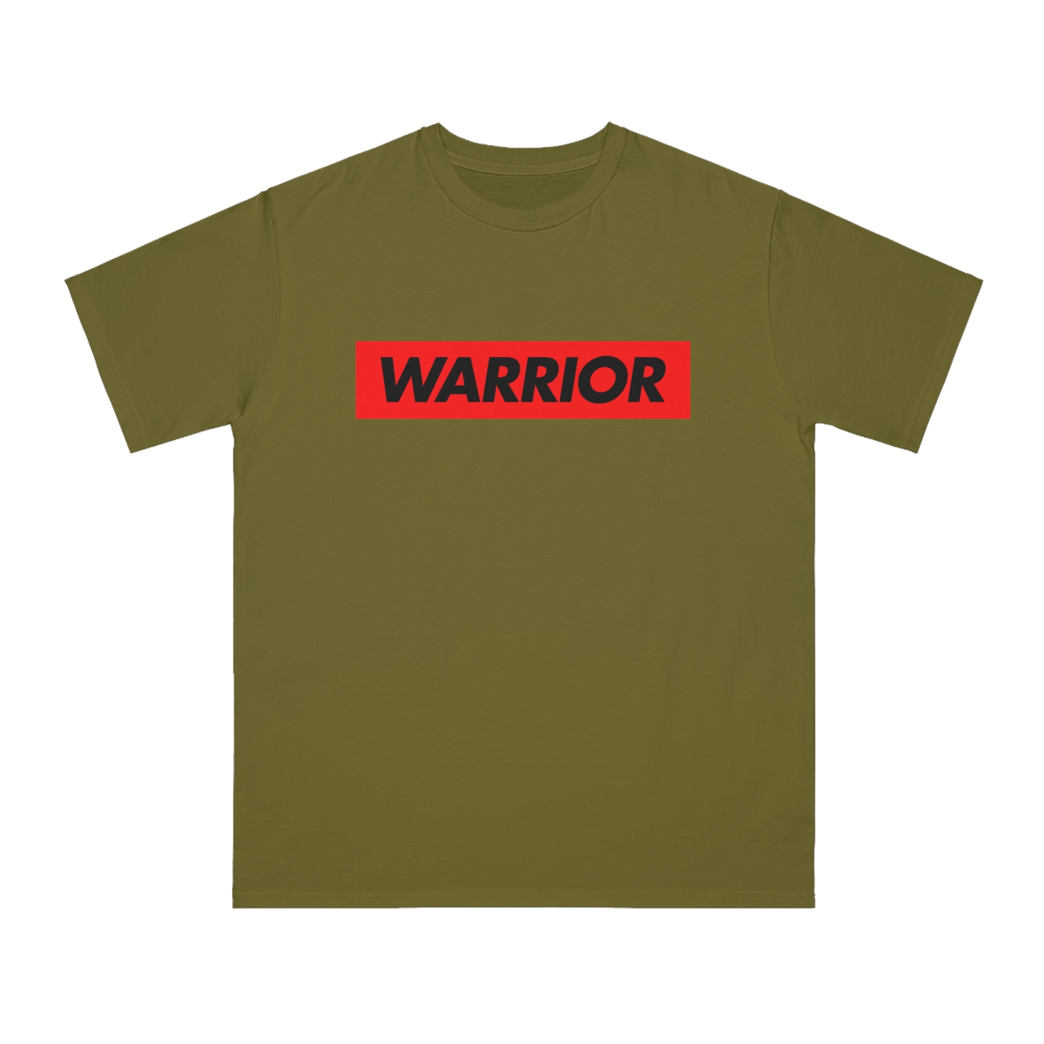 Warrior Graphic T-Shirt — Bold Red Text Tee for Fighters & Motivational Gifts