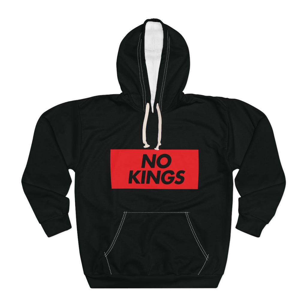 No Kings Hoodie — Bold Red Box Streetwear Pullover