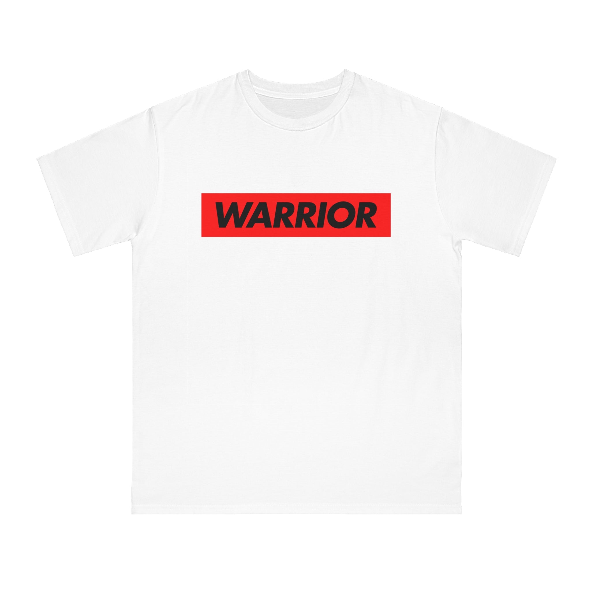 Warrior Graphic T-Shirt — Bold Red Text Tee for Fighters & Motivational Gifts