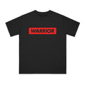 Warrior Graphic T-Shirt — Bold Red Text Tee for Fighters & Motivational Gifts