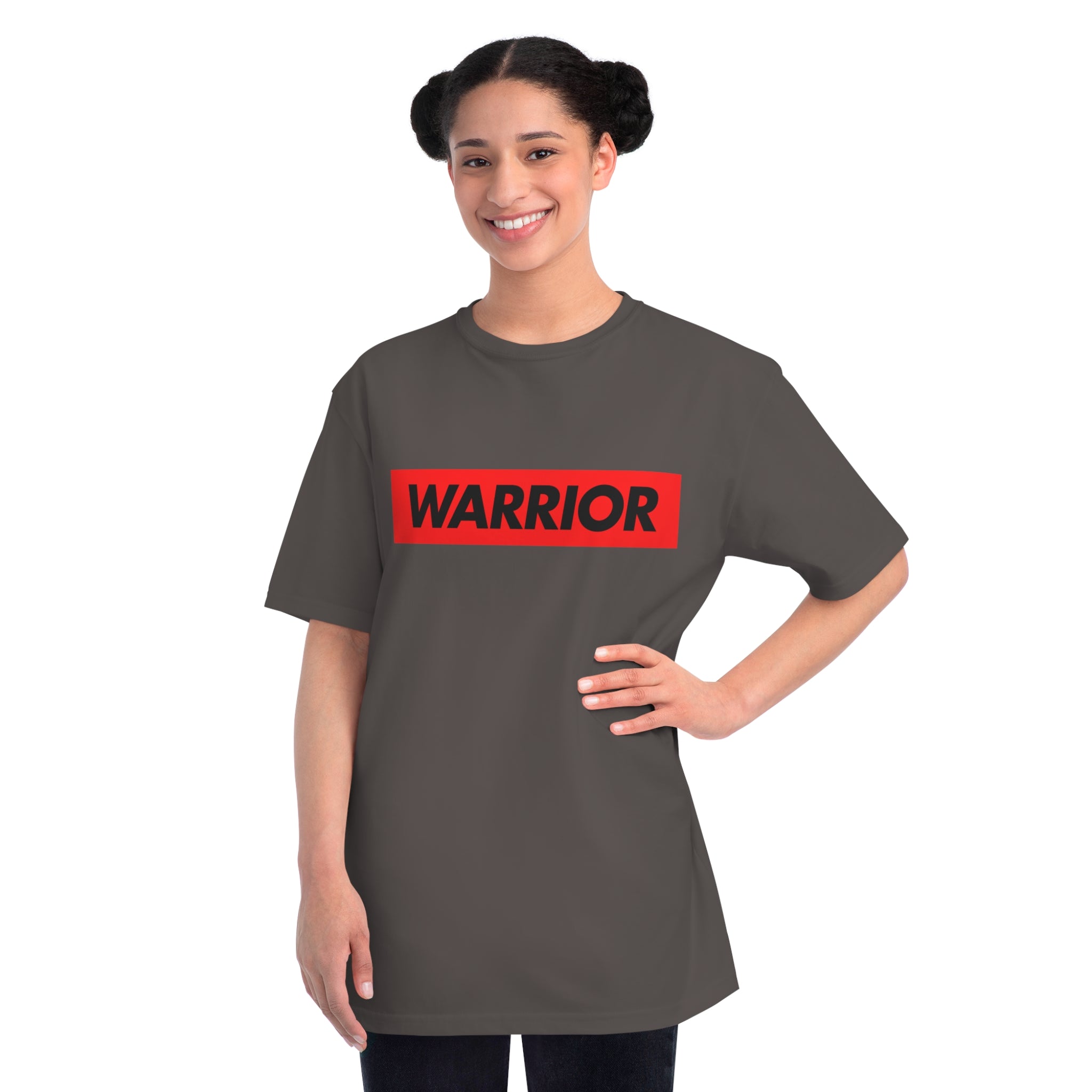 Warrior Graphic T-Shirt — Bold Red Text Tee for Fighters & Motivational Gifts