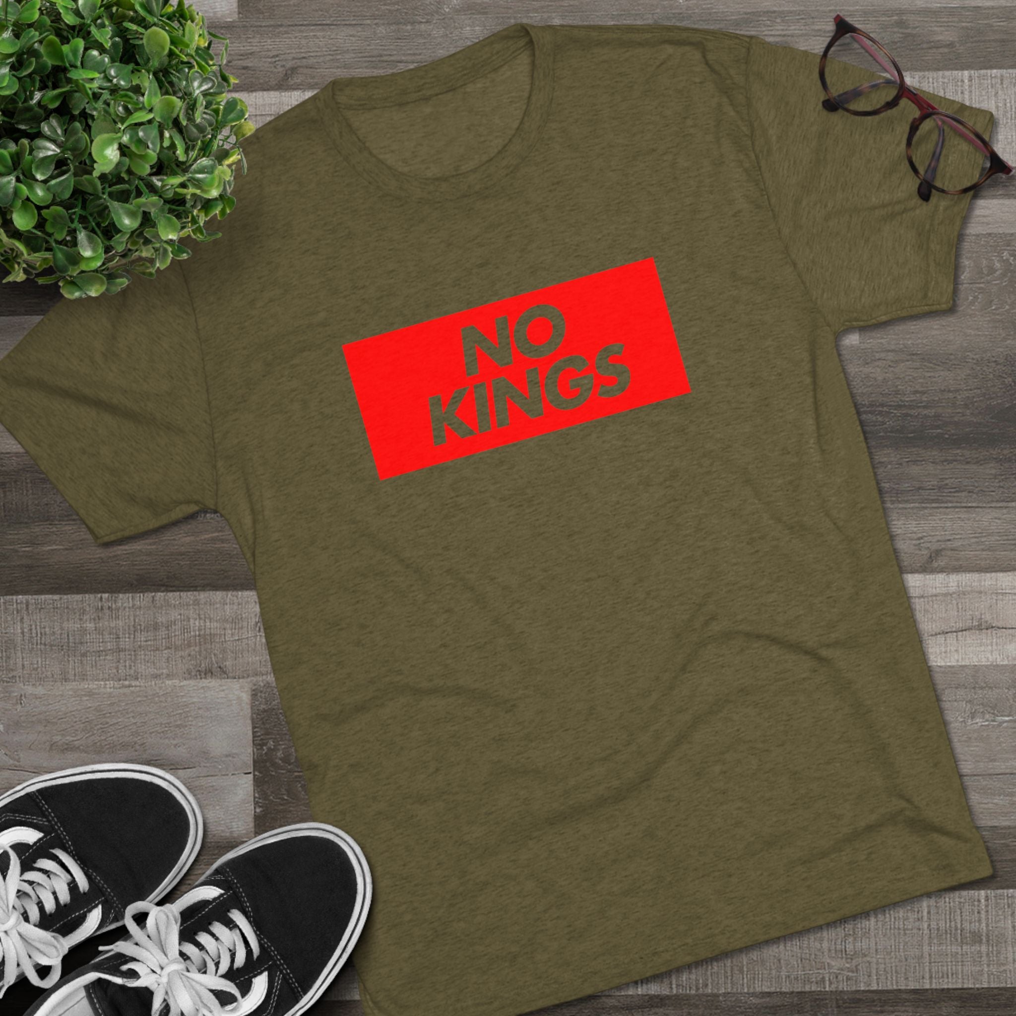 No Kings Graphic Tee – Bold Red Box Logo T-Shirt