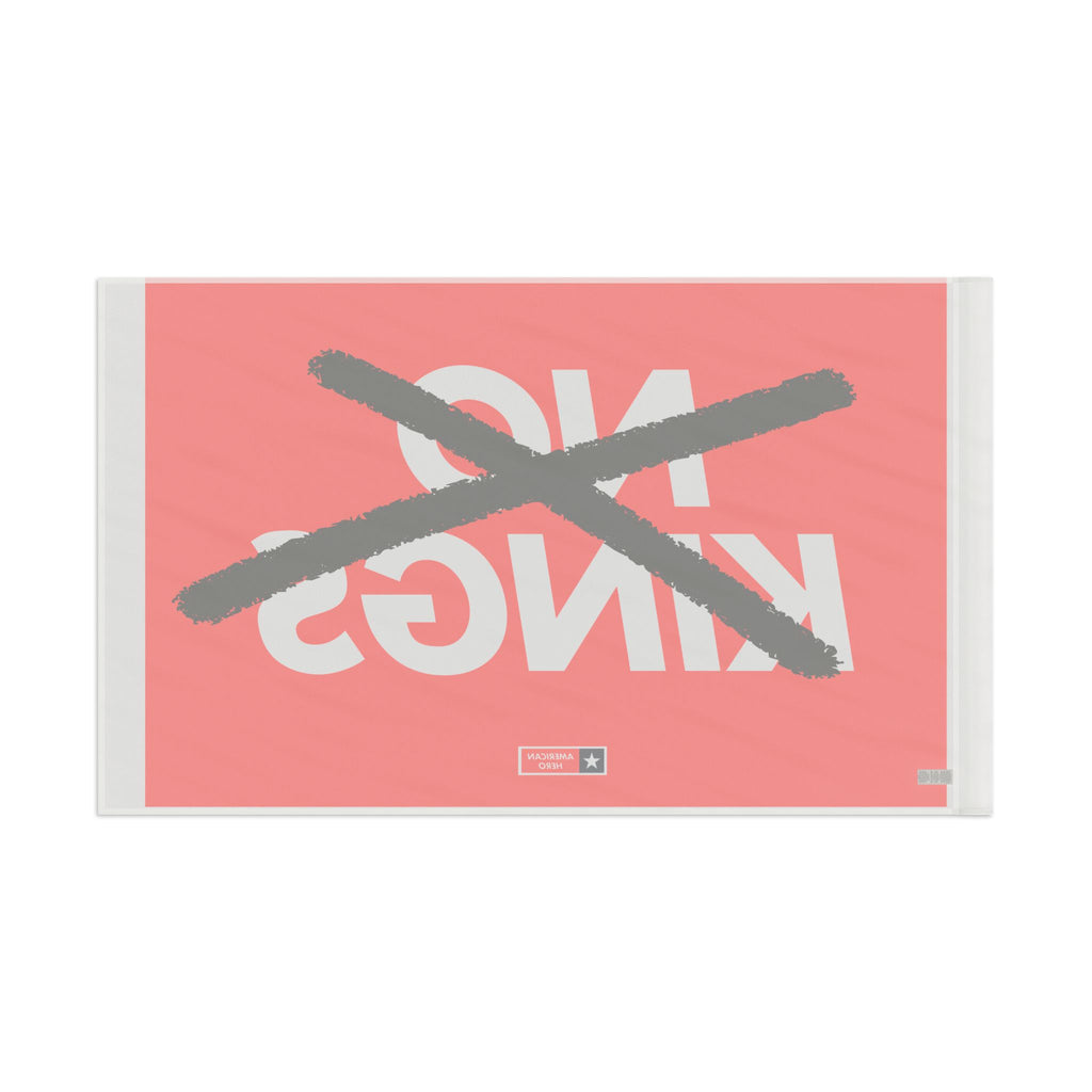 Flag — “NO KINGS” Protest Flag (Bold Red, Crossed-Out Text)