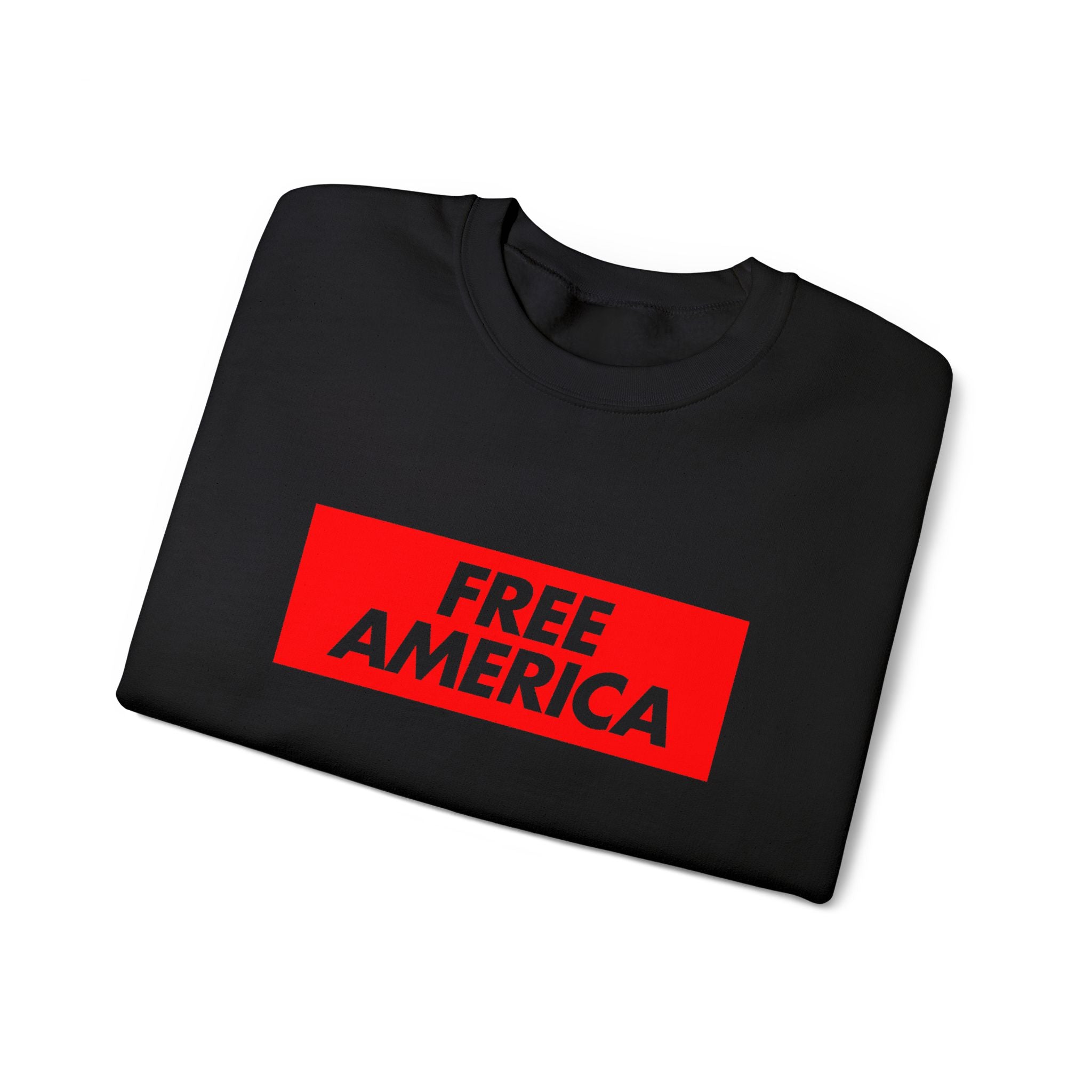 Free America sweatshirt | Political slogan crewneck, red block text