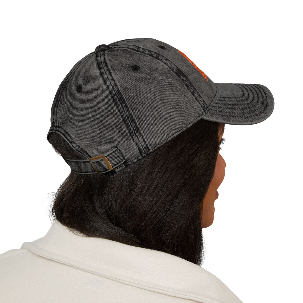 Vintage Embroidered Cap — "LOVE WINS" Washed Black Baseball Hat