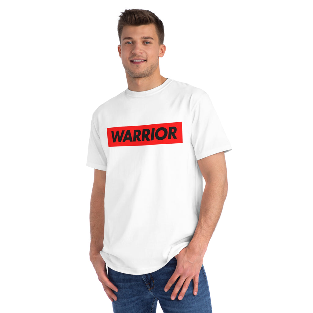 Warrior Graphic T-Shirt — Bold Red Text Tee for Fighters & Motivational Gifts