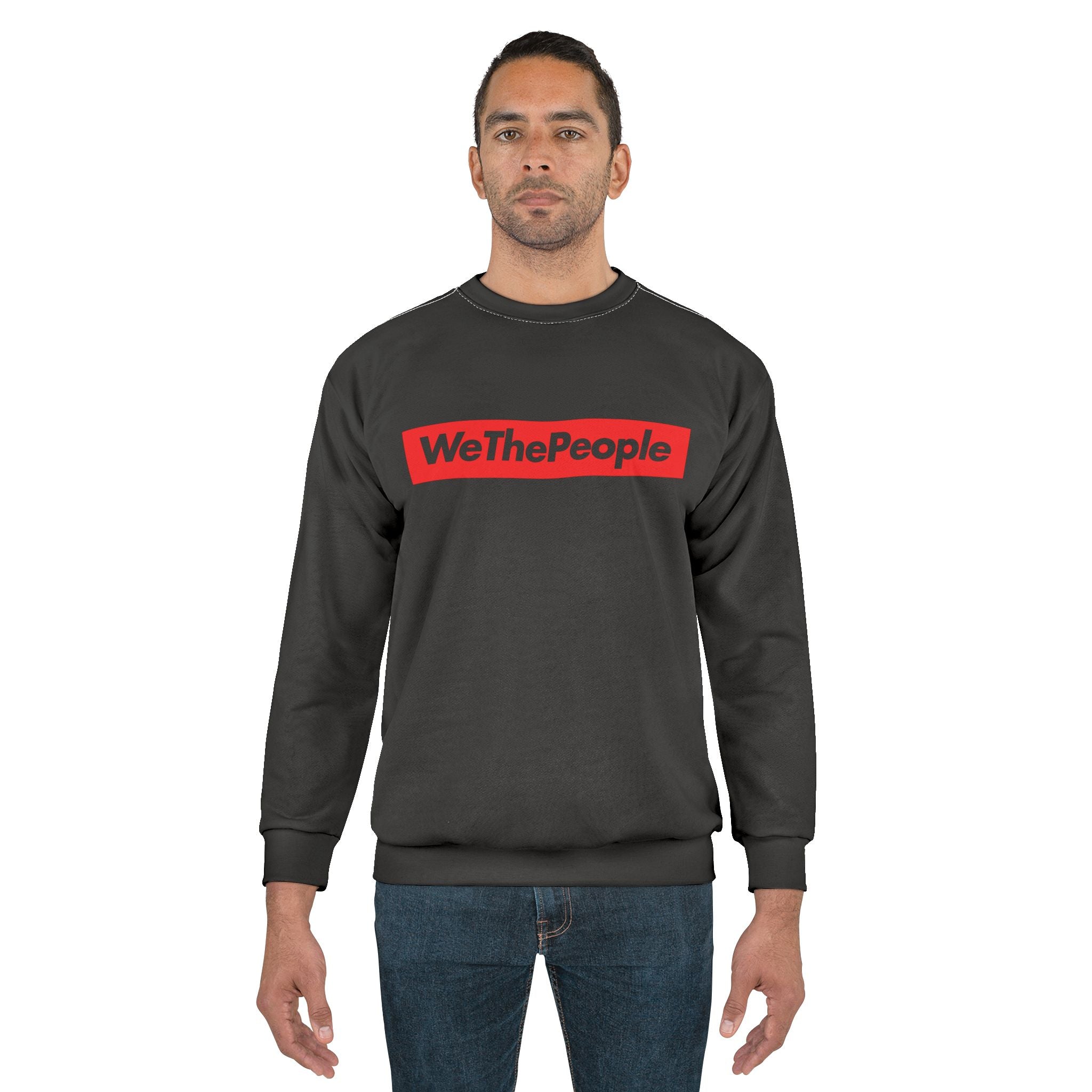 WeThePeople Graphic Sweatshirt – Bold Red Box Logo Pullover