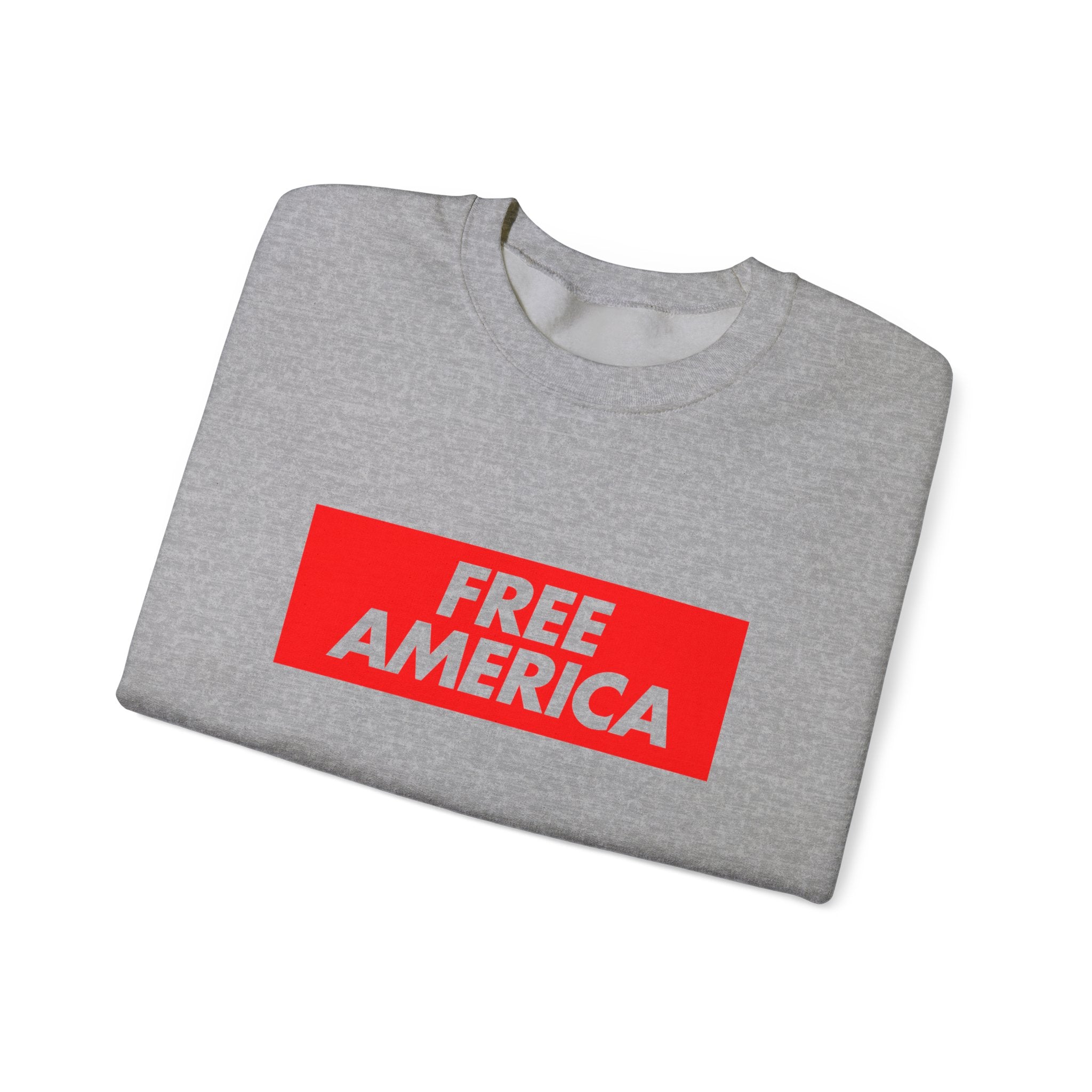 Free America sweatshirt | Political slogan crewneck, red block text