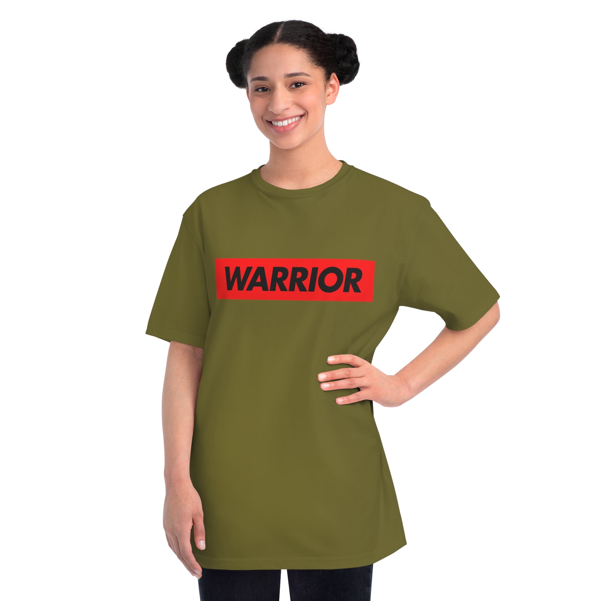 Warrior Graphic T-Shirt — Bold Red Text Tee for Fighters & Motivational Gifts
