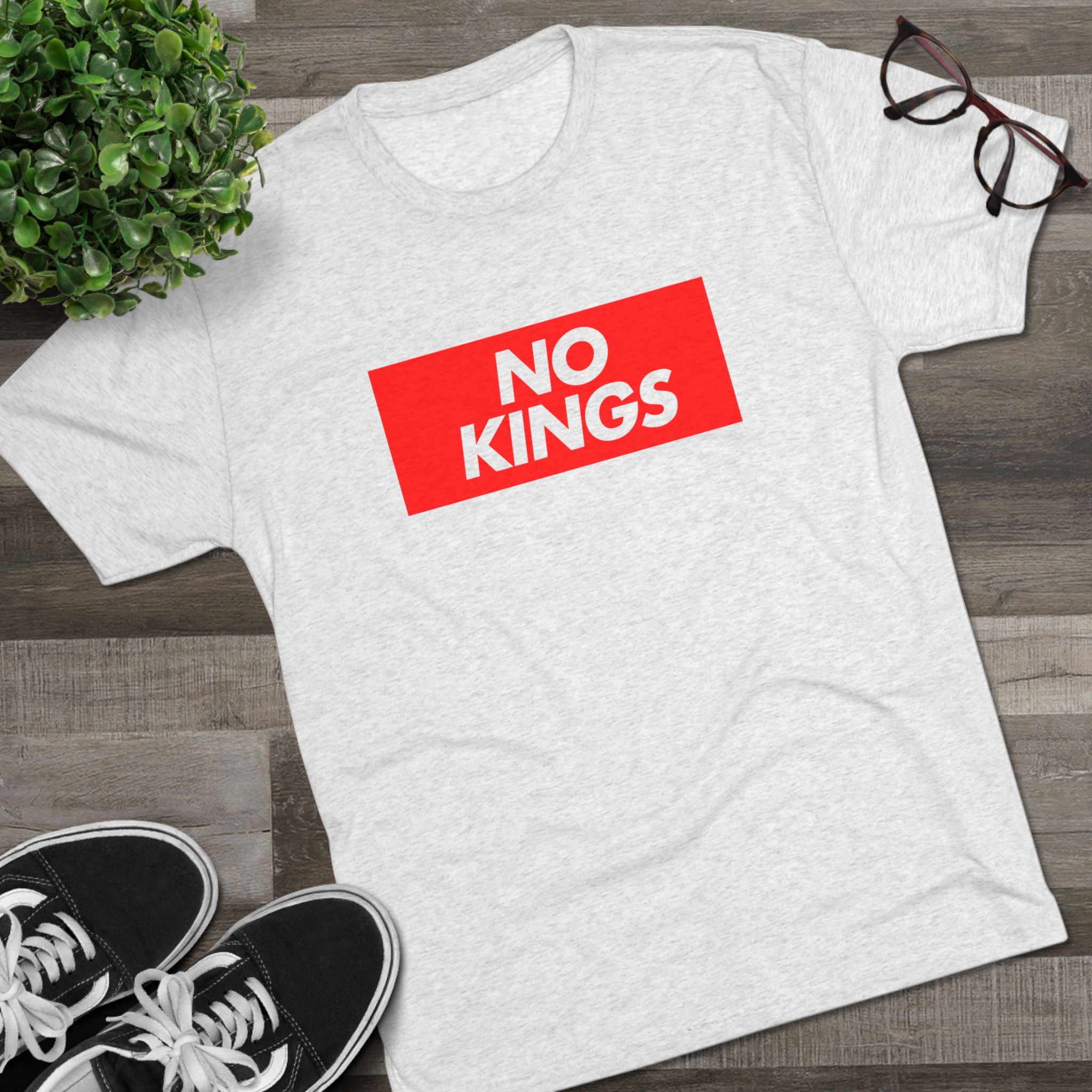 No Kings Graphic Tee – Bold Red Box Logo T-Shirt