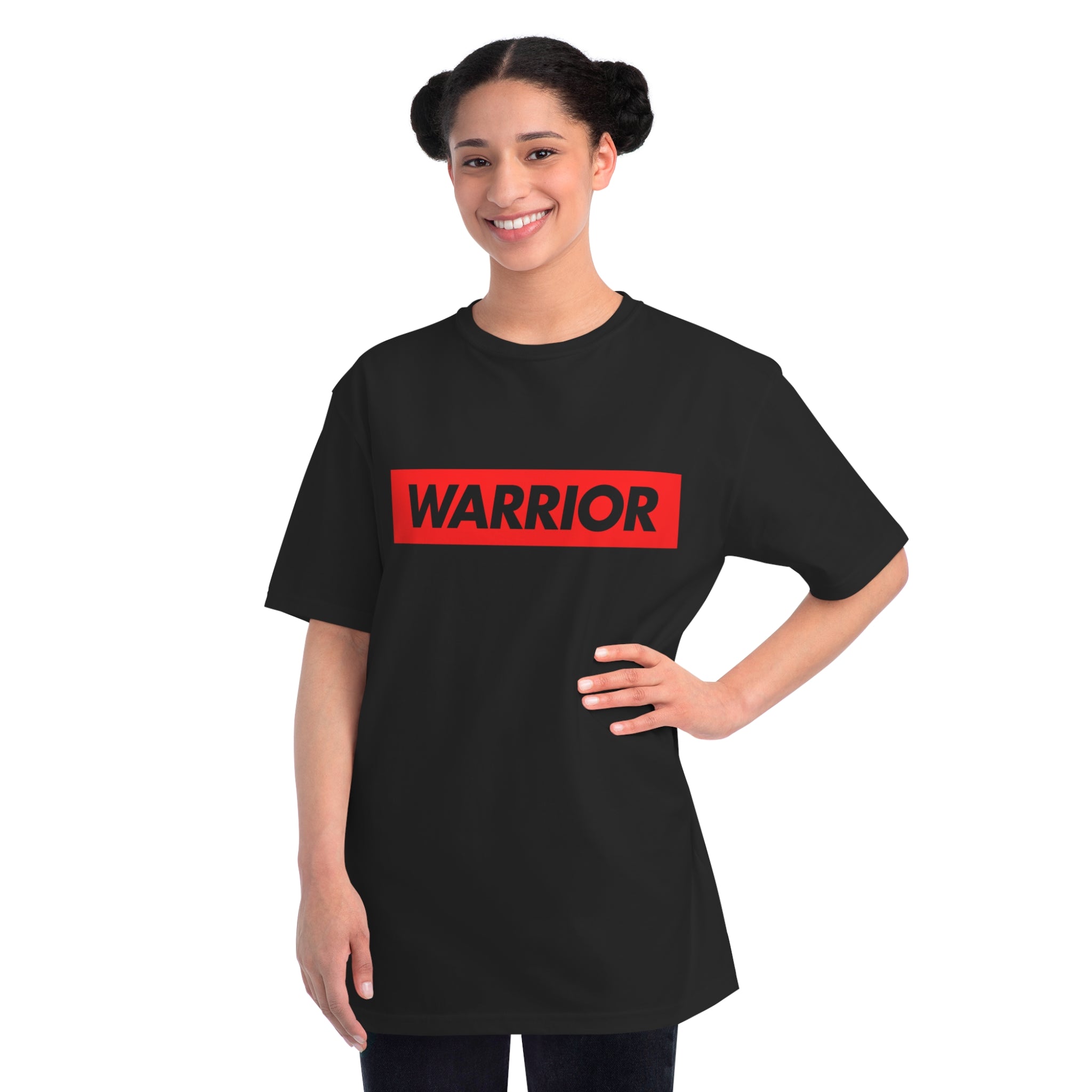 Warrior Graphic T-Shirt — Bold Red Text Tee for Fighters & Motivational Gifts