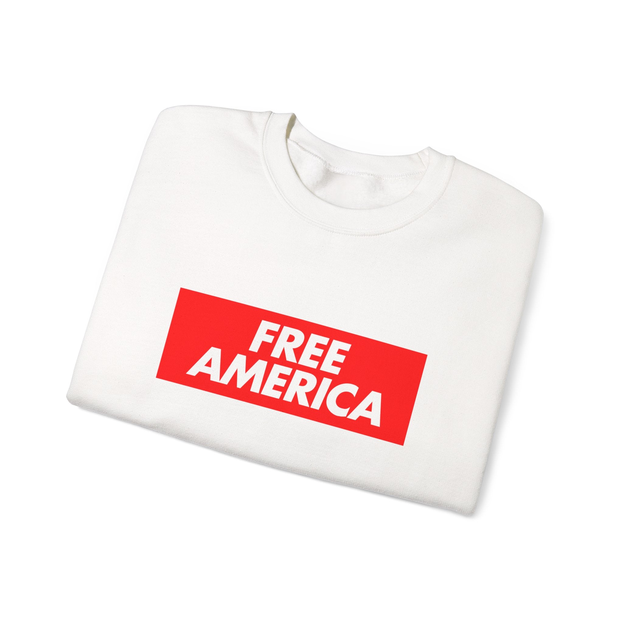 Free America sweatshirt | Political slogan crewneck, red block text