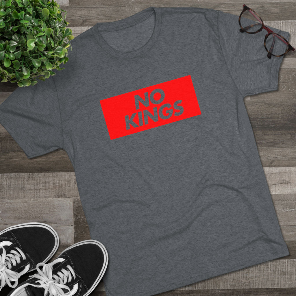 No Kings Graphic Tee – Bold Red Box Logo T-Shirt